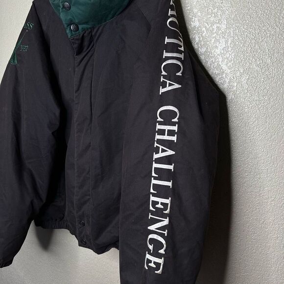 Rare Vintage NAUTICA CHALLENGE J Class Spell Out Sailing Jacket Hide Hood 90s XL - Picture 4 of 8
